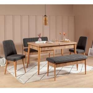 Set Masa si Scaune 5 Piese Vina 105 Atlantic Pine-Antracit - Img 12