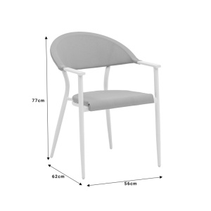 Set Masa si Scaune de Gradina, 3 Piese, Model Synergy-Pino, Natural/Alb, 80x80x74 cm - Img 10