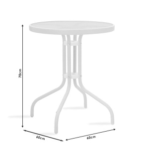 Set Masa si Scaune de Gradina, 3 Piese, Model Valor-Confidence, Alb, D60x70 cm - Img 9