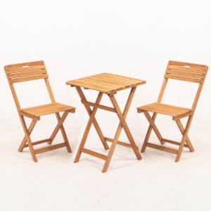Set masa si scaune de gradina (3 piese) My001A Crem 50x72x50 cm - Img 3