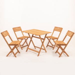 Set masa si scaune de gradina (5 piese) My004A Crem 80x60x72 cm - Img 3