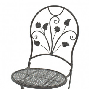 Set Masa si Scaune Gradina Antracit 3 Piese Gri Inchis Antique - Img 6