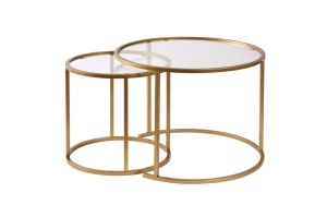 Set Masute de cafea Model Aurum 60, Auriu/Transparent - Img 6
