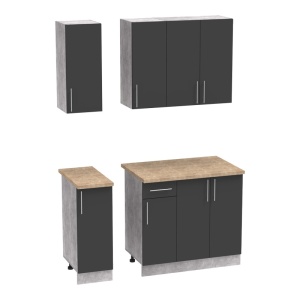 Set mobilă de bucătărie Festa II, antracit/stejar sonoma, 120x60x85 cm
