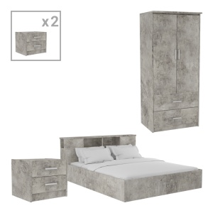 Set mobilă dormitor cu 3 piese Olympus, castillo-toro, 167.5x221x183 cm