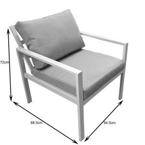 Set mobilier de grădină Gardenly, 4 piese, alb/bej - Img 7
