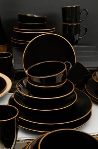 Set veselă din ceramică, 30 bucati Fiord Vienna Negru 26x26x1 cm - Img 7