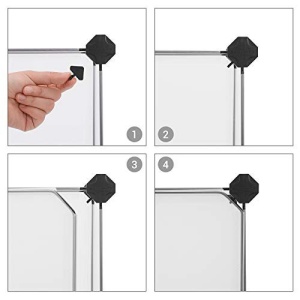 Sistem de depozitare modular din plastic, 12 cuburi Model Danny, Alb/Negru, 93x31x123 cm - Img 6