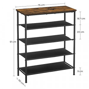 Suport pantofi Model Kadence, Negru, 75x30x91 cm - Img 7
