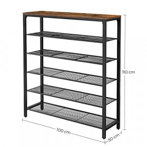 Suport pantofi Model Kole, Negru, 100x30x110 cm - Img 5