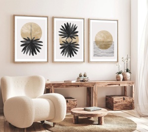 Tablou, 3 bucati Huhu210 Multicolor 50x70 cm - Img 4