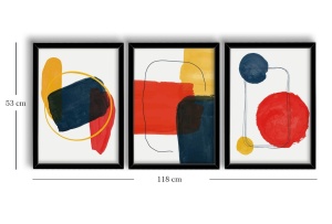 Tablou, 3 bucati Venetia Floare Rosu 38x53 cm - Img 3