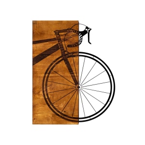 Tablou din lemn si metal Bisiklet Nuc 45x58 cm - Img 2