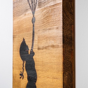 Tablou din lemn si metal Child Negru 30x86x3 cm - Img 8