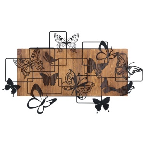 Tablou din lemn si metal Legendary Negru 73x42.5 cm - Img 3
