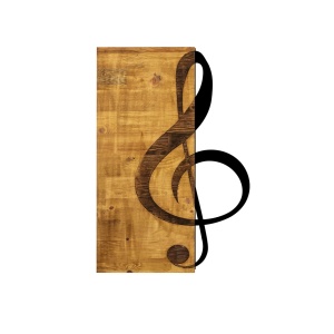 Tablou din lemn si metal Treble Nuc 39x58 cm - Img 2