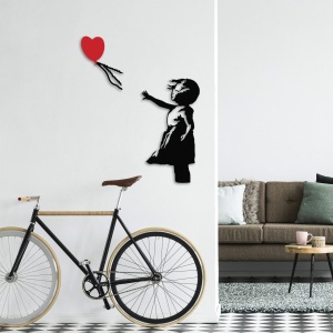 Tablou metalic Banksy Negru 105x85 cm - Img 3
