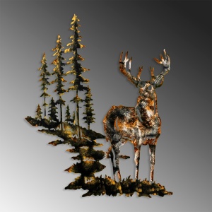 Tablou metalic Deer Multicolor 65x79 cm - Img 5