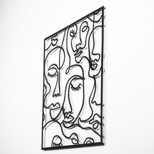 Tablou metalic Faces Negru 52x70 cm - Img 3