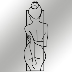 Tablou metalic Female Negru 24x69 cm - Img 5