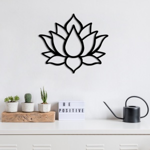 Tablou metalic Lotus Negru 50x43 cm - Img 1