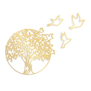 Tablou metalic Tree Auriu 61x56 cm - Img 5