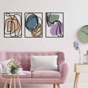 Tablou metalic Viyana Multicolor 129x54 cm - Img 3