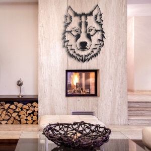 Tablou metalic Wolf Negru 38x50 cm - Img 3