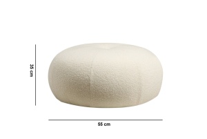 Taburet puf Tina Alb 55x55x35 cm - Img 3