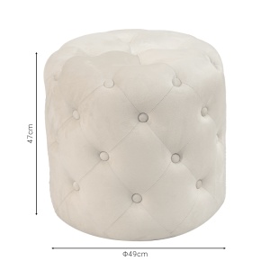 Taburet Seval, crem, 49x47 cm - Img 3