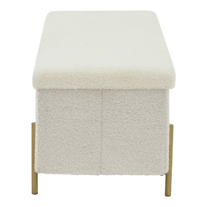 Taburet Ziwel, alb/auriu, 80x40x40 cm - Img 3