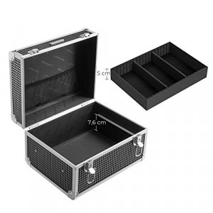Trusa de machiaj, Songmics, Negru, 30x24x19 cm - Img 5