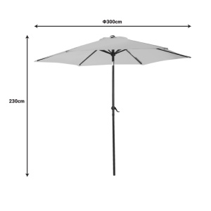 Umbrela de gradina, Model Frow, culoare antracit si bej, aluminiu si textil, D300 cm - Img 3