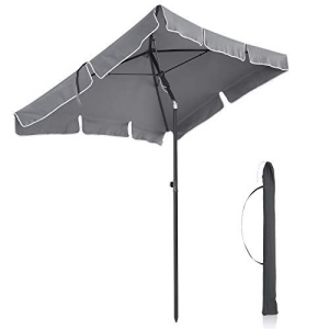 Umbrela pentru terasa, Songmics, Gri, 180x125x240 cm - Img 2