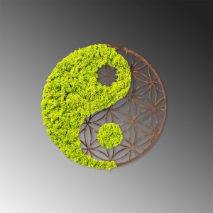 Accesoriu decorativ de perete Yin Yang Verde 44x1x44 cm - Img 5