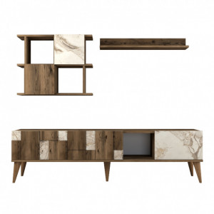 Ansamblu Comoda TV Madrid Alb-Walnut - Img 5
