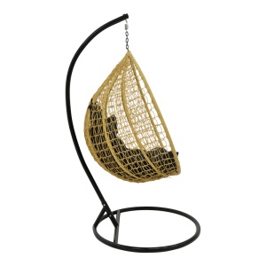 Balansoar de Gradina Model Zafer, Natural/Negru, 106x103x200 cm - Img 3