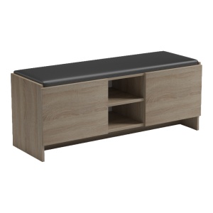 Bancă cu suport pantofi Zulla, stejar sonoma/negru, 110x37x43 cm - Img 5