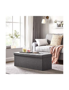 Banca de depozitare, Songmics, 110 x 38 x 38 cm, 300 Kg, LSF77K, Gri - Img 2