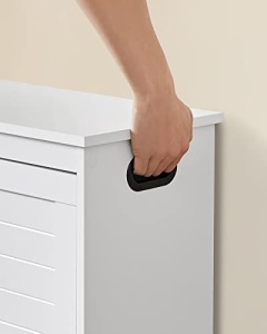 Bancă pantofar cu ușă rabatabilă și compartiment interior reglabil, Alb, 80 × 30 × 46 cm - Img 7