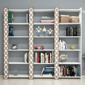 Biblioteca Model City, Alb, 184,6x24,2x170 cm - Img 2