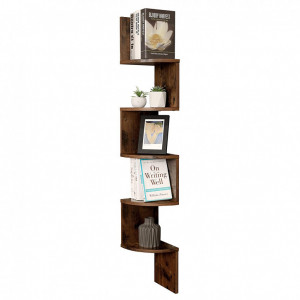 Biblioteca Vasagle, Model Shelby, 20x20x127,5 cm, Maro Rustic - Img 5