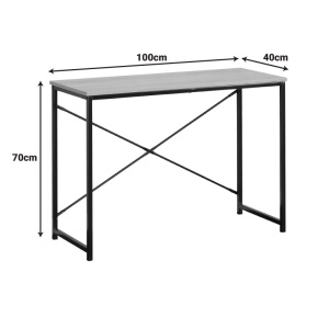 Birou Bailon, stejar/negru, 100x40x70 cm - Img 5