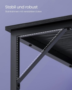 Birou Gaming Vasagle, model Miriam, 120x60X75 cm, Negru - Img 6