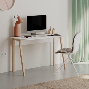 Birou Model Malia, Natur/Cappuccino/Alb, 120x60.5x75 cm - Img 2