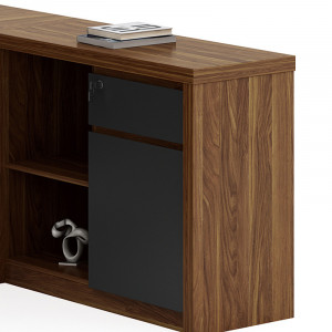 Birou pe colt reversibil Oscar nuc - carbune 200x188,6x76cm - Img 4
