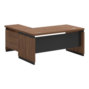 Birou profesional reversibil Model Oscar, Nuc/Antracit, 220x185x76 cm - Img 3