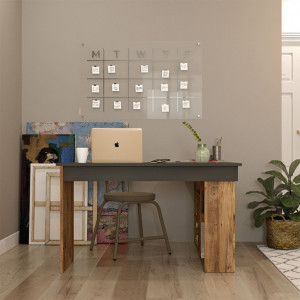 Birou Rosaline Oak - Walnut 120x129x72 cm - Img 5