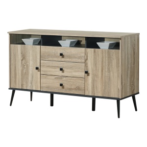 Bufet - Comodă Living Buffet Zezan, stejar sonoma/gri închis, 140.5x41.5x80 cm - Img 3