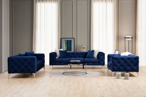 Canapea 2 locuri Como Bleumarin 197x70x90 cm - Img 5